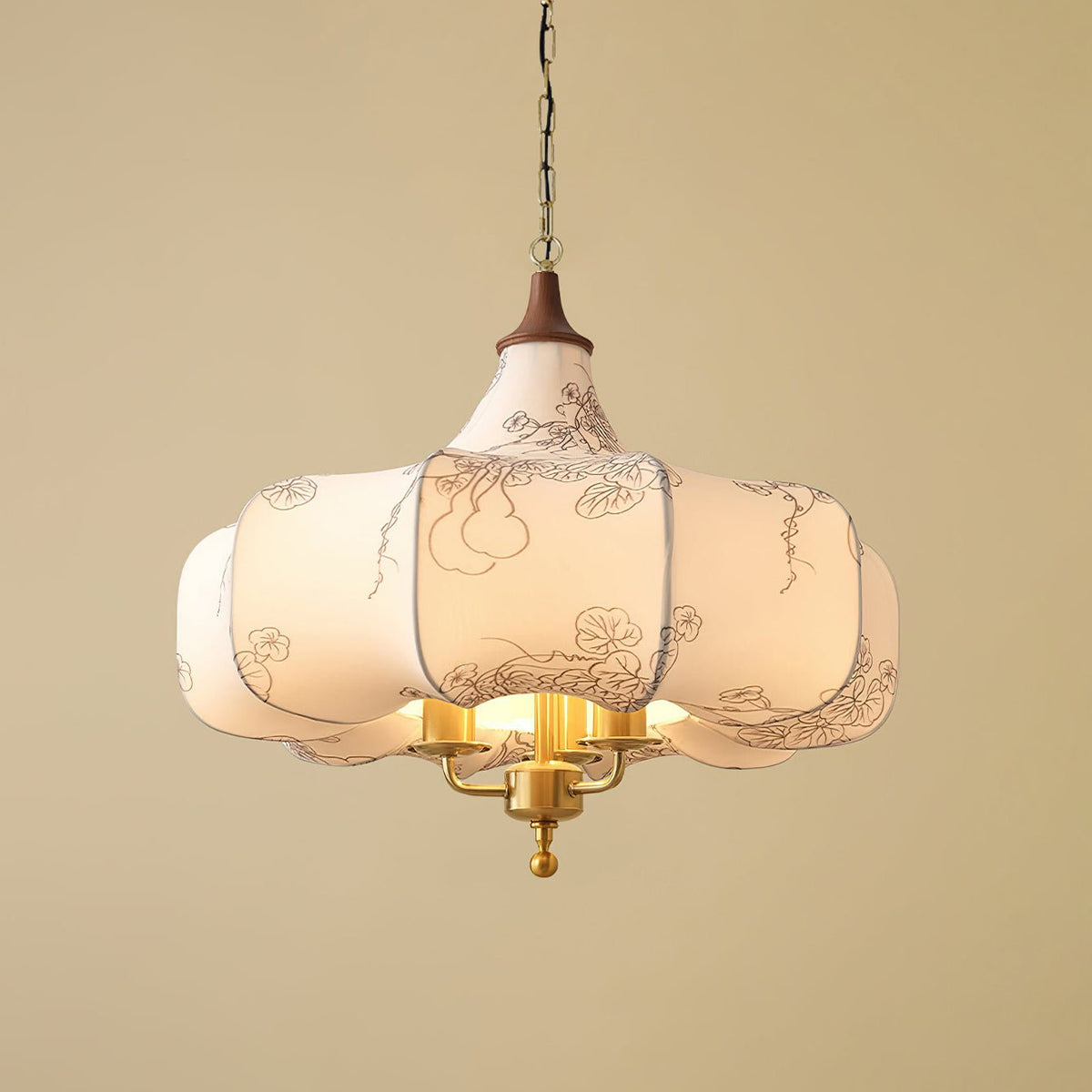 Jorath Fabric & Wood Pendant Light