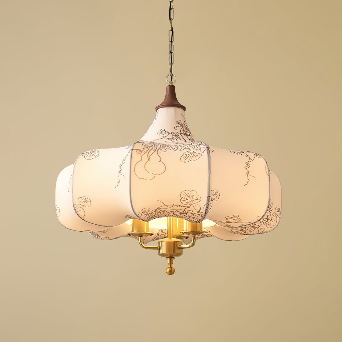 Jorath Fabric & Wood Pendant Light