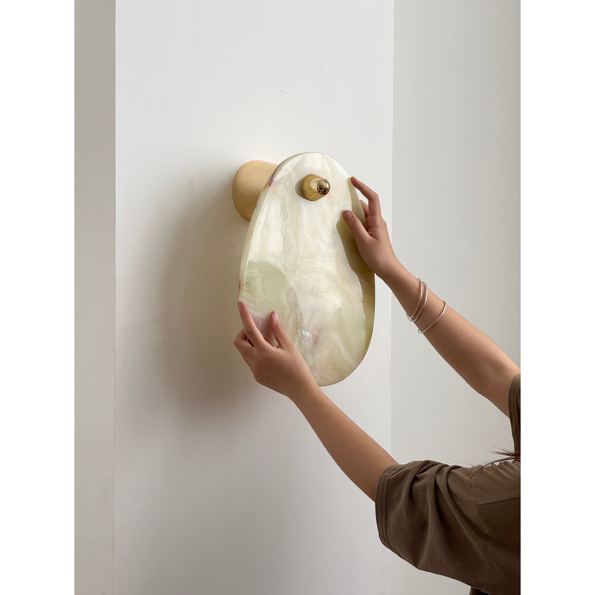 Norduvys Modern Luxurious Metal Marble Wall Lamp