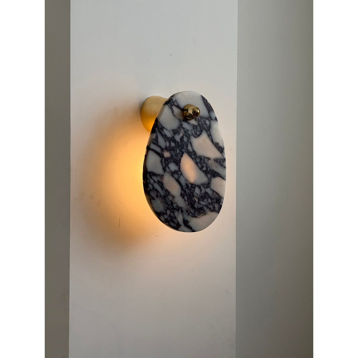 Norduvys Modern Luxurious Metal Marble Wall Lamp
