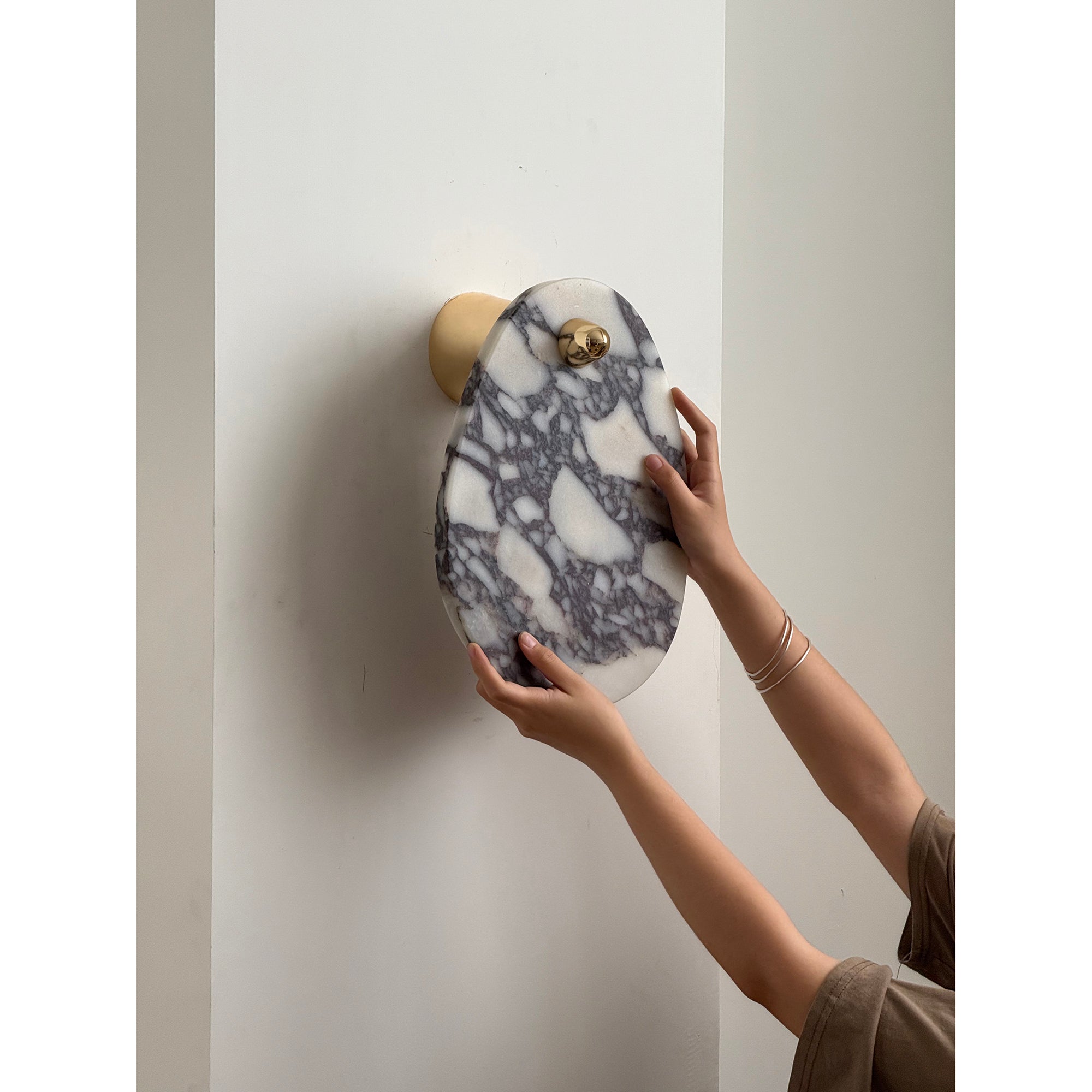 Norduvys Modern Luxurious Metal Marble Wall Lamp