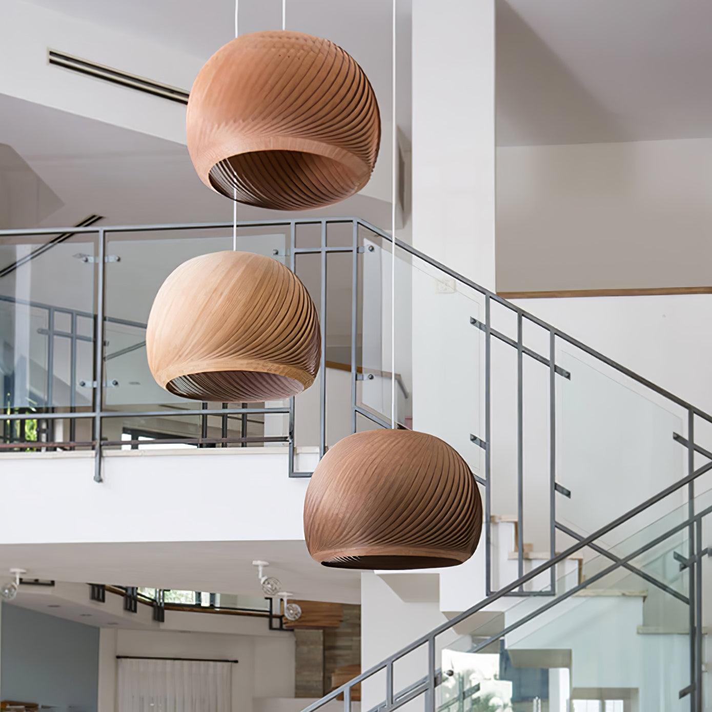 Biltes Vintage Wood Pendant Lamp