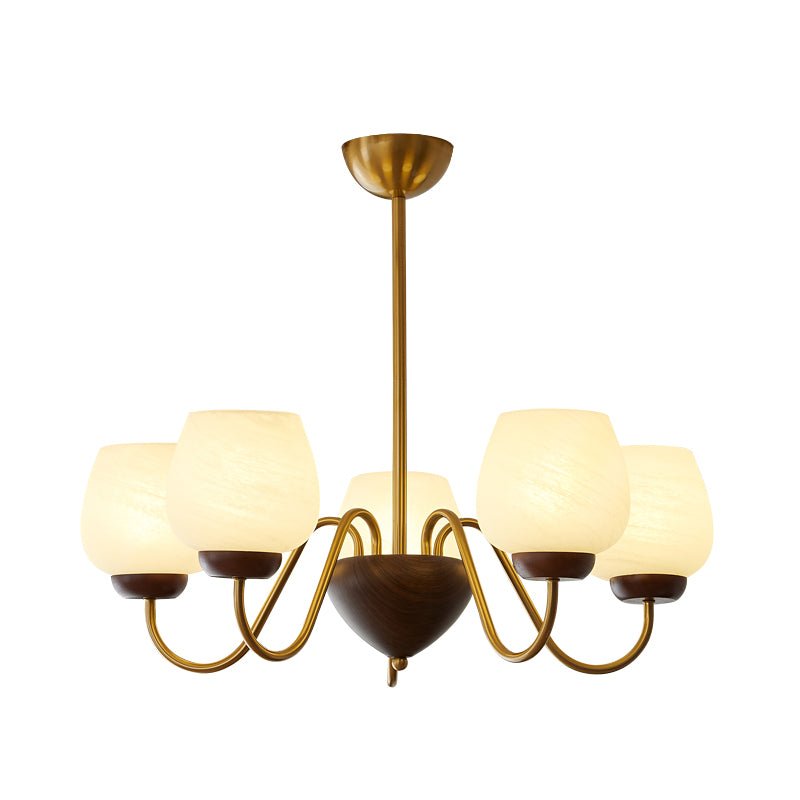 Sytheiel Premium Elegance Wood Glass Chandelier