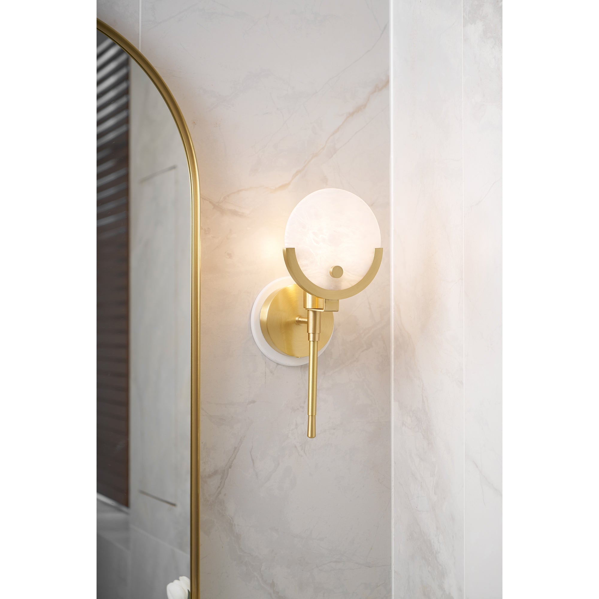 Aminex Sphere Alabaster Wall Light