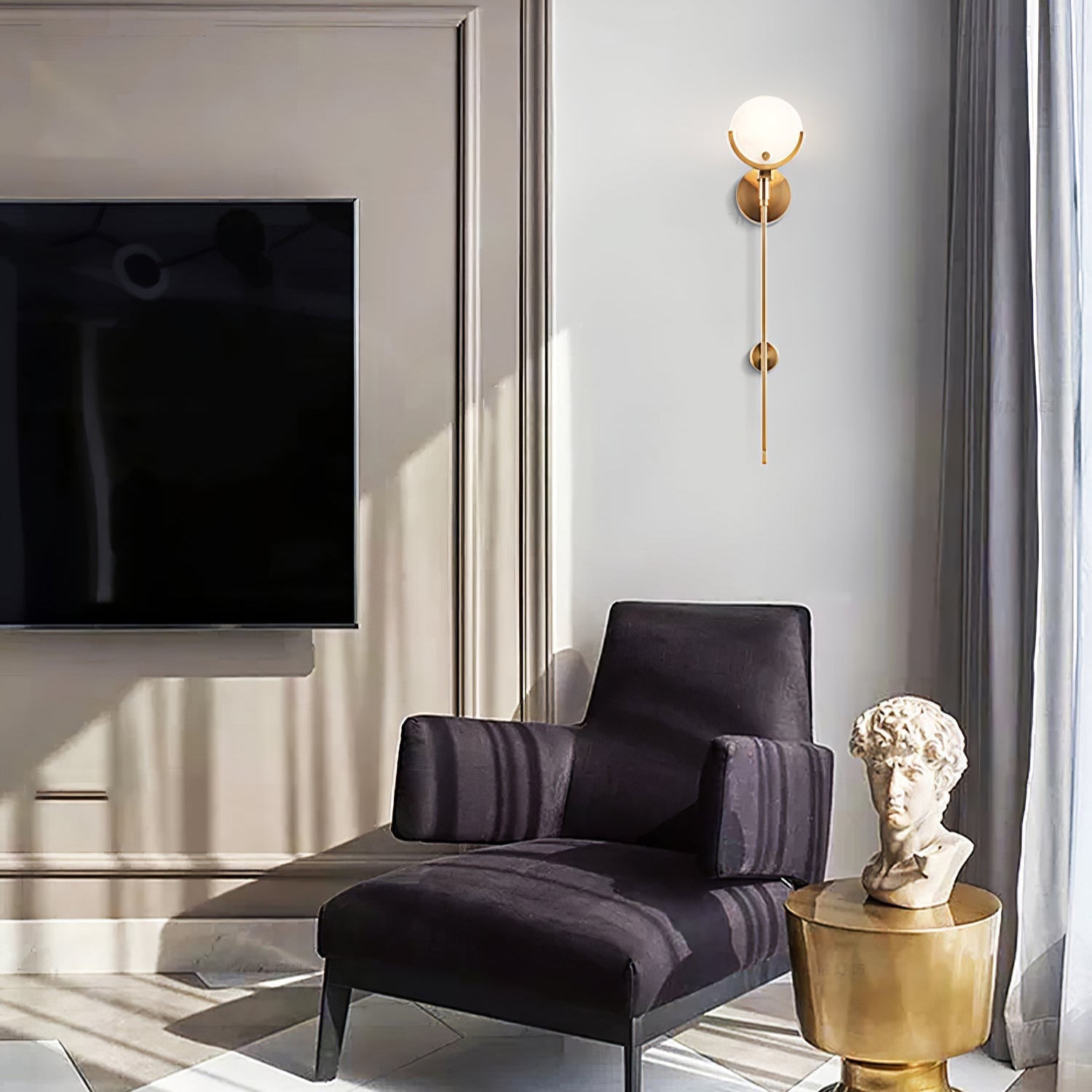 Florian Brass Sconce Alabaster