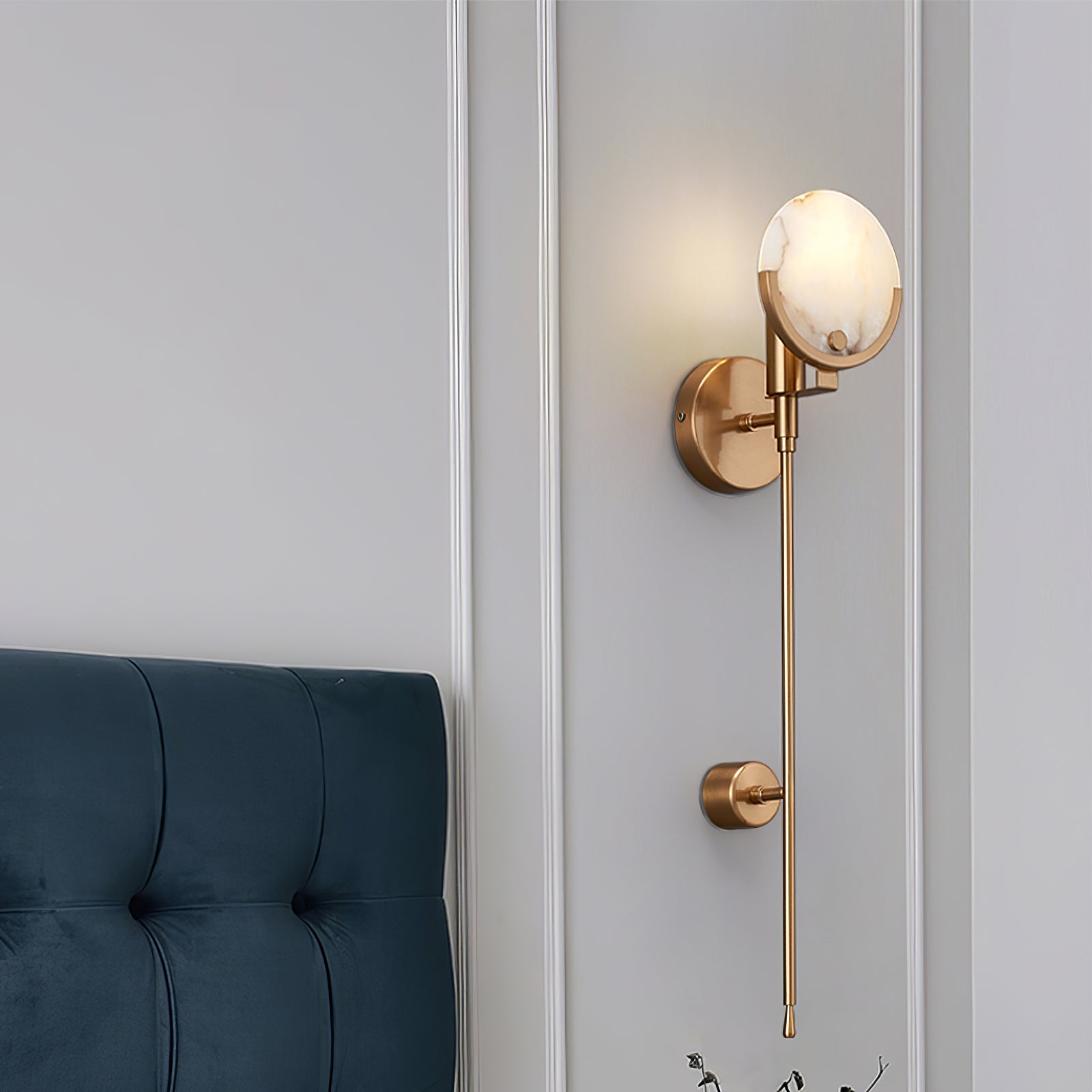 Florian Brass Sconce Alabaster