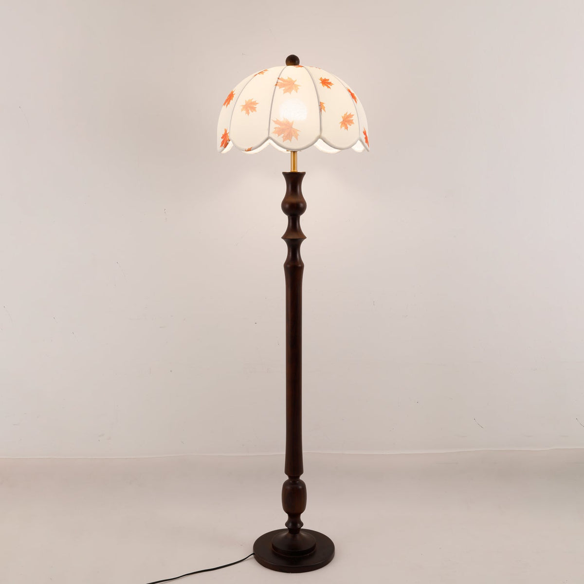 Mapler Wood Fabric Elegant Floor Lamp