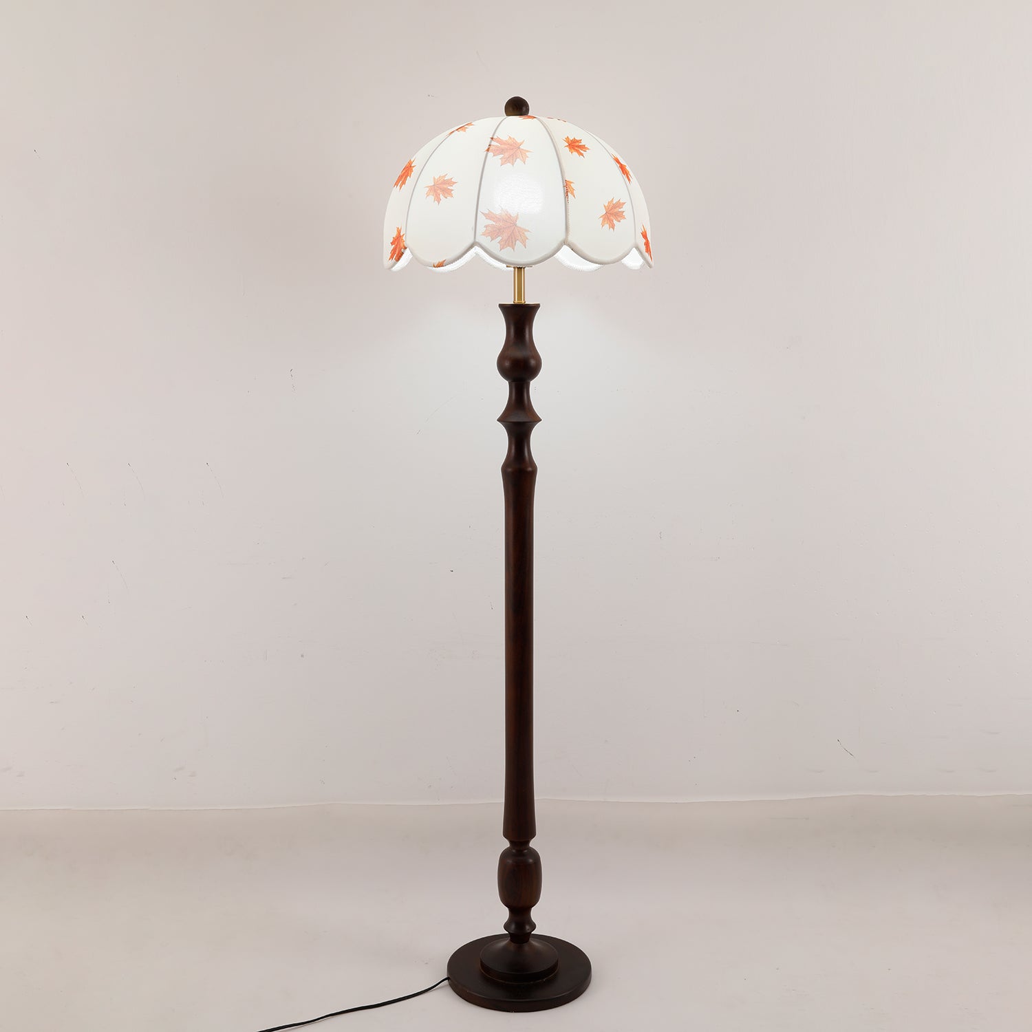 Mapler Wood Fabric Elegant Floor Lamp