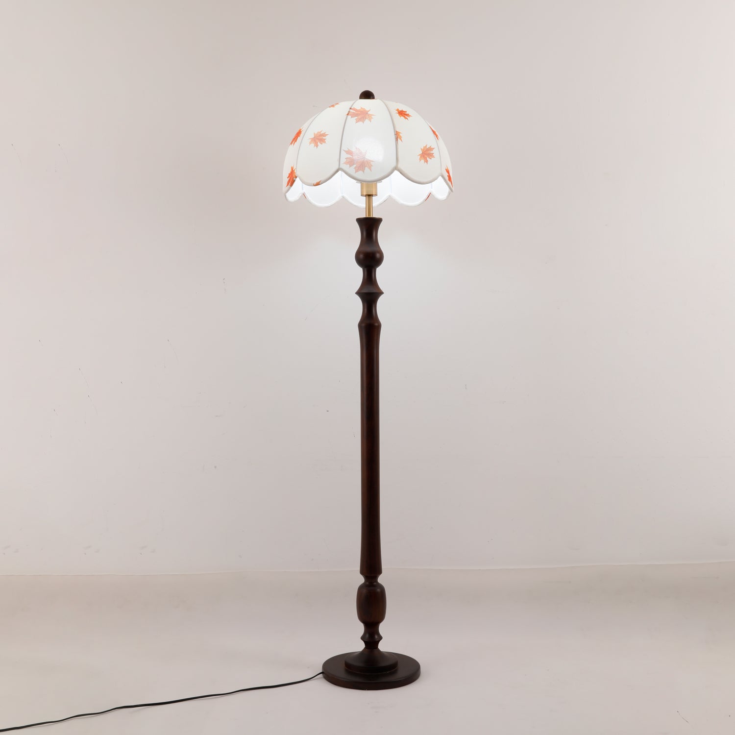 Mapler Wood Fabric Elegant Floor Lamp
