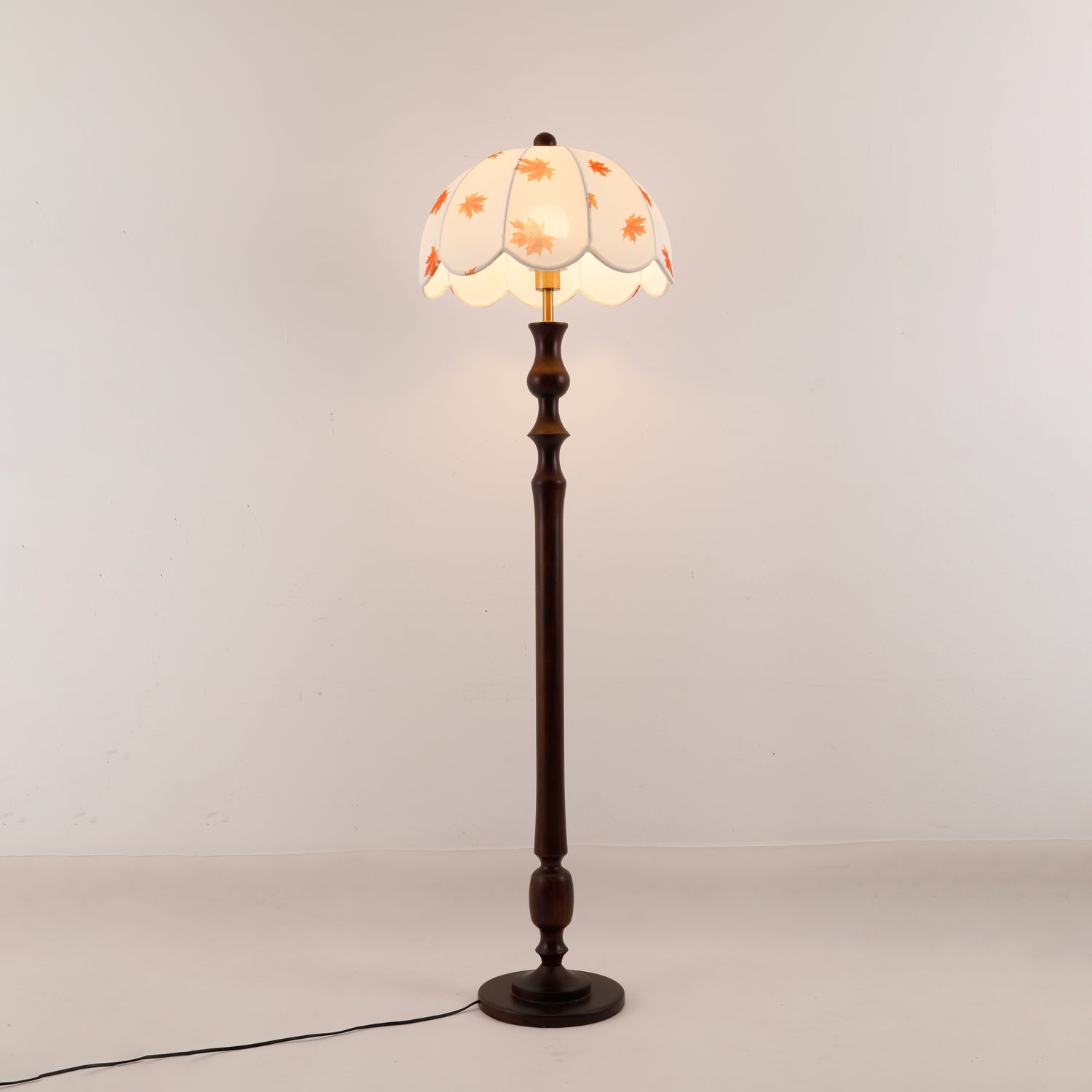 Mapler Wood Fabric Elegant Floor Lamp