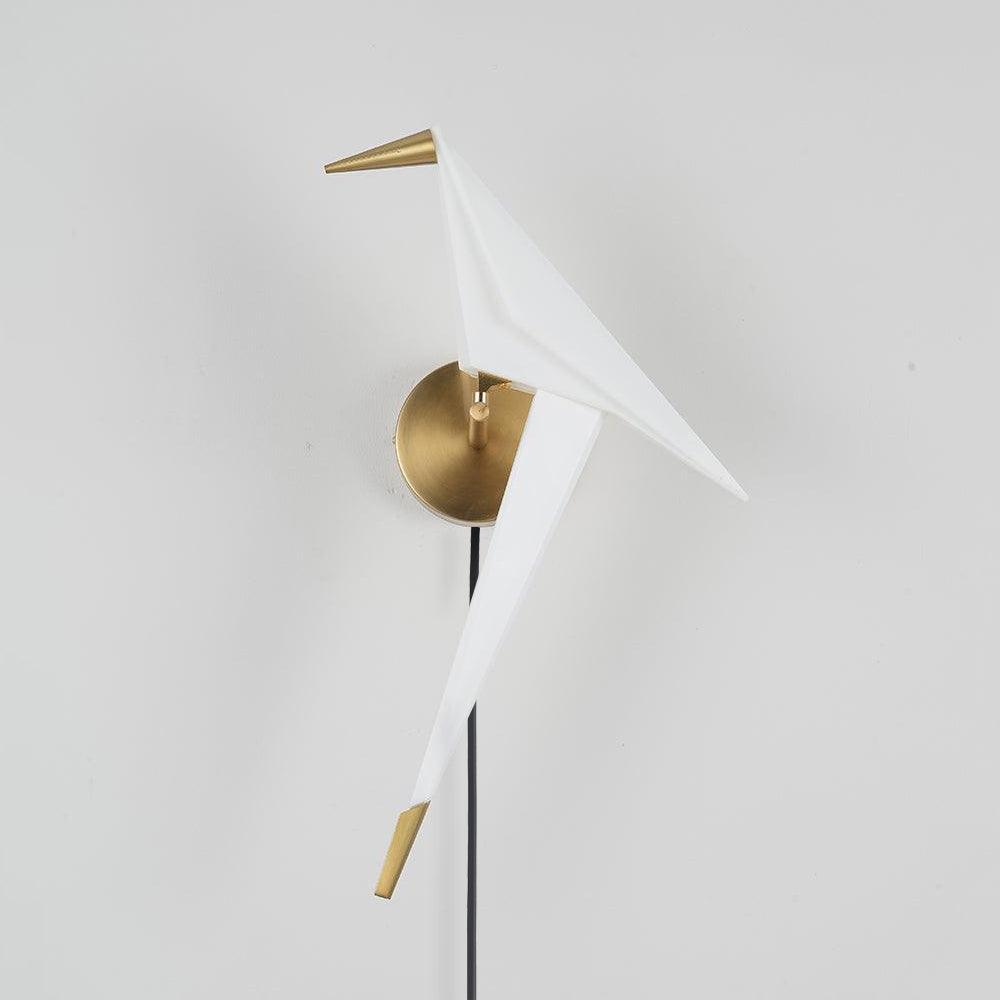 Visileth Nordic Art Crane Plug-In Wall Lamp