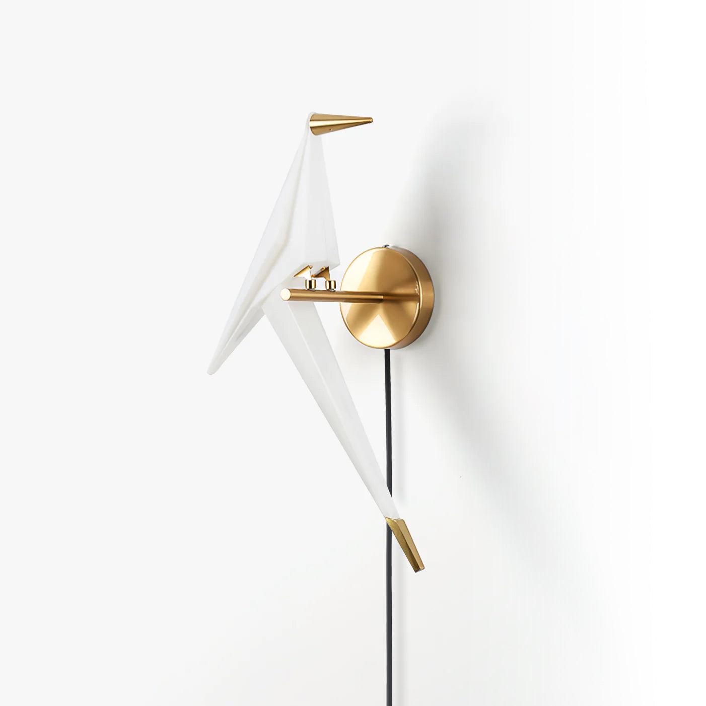 Visileth Nordic Art Crane Plug-In Wall Lamp