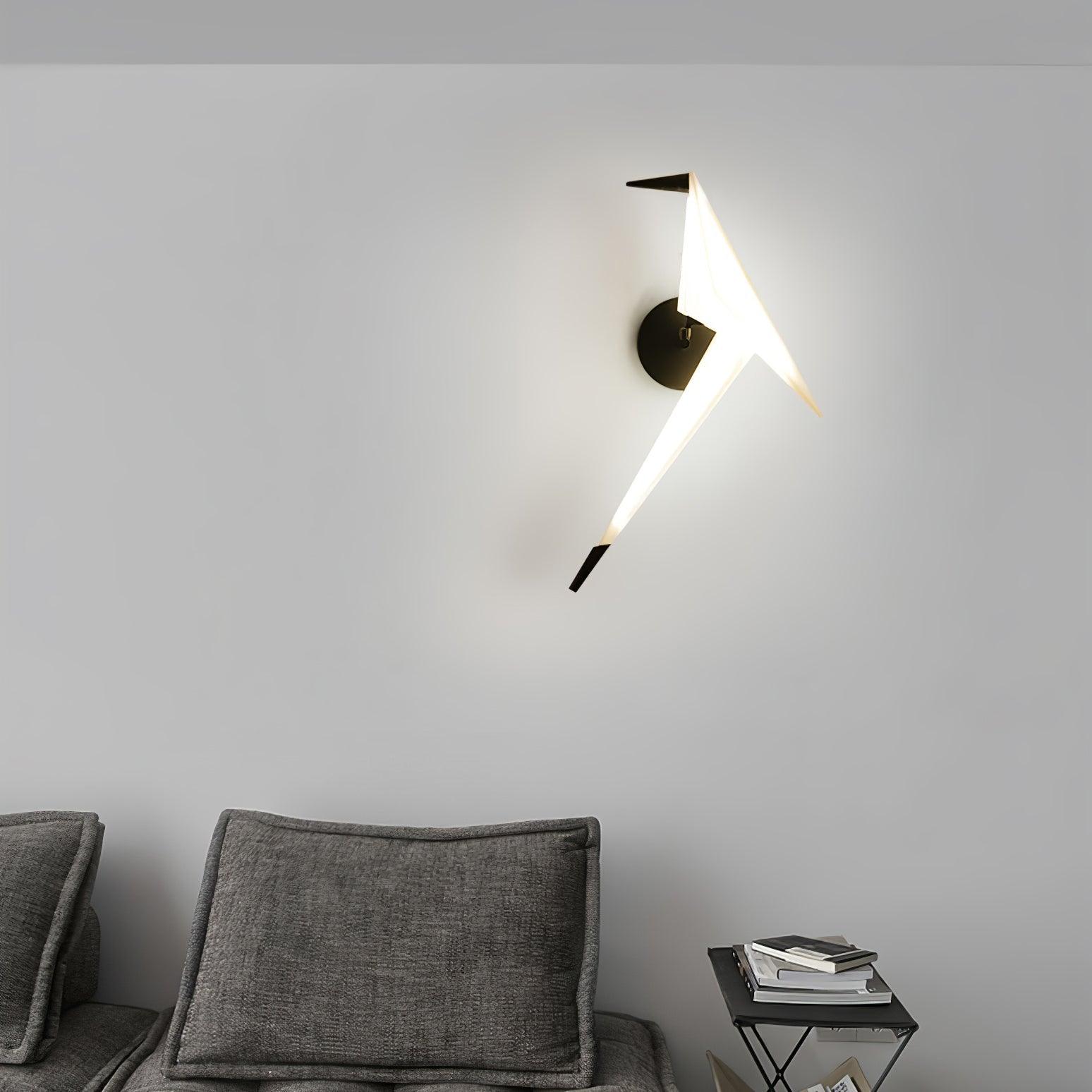 Visileth Nordic Art Crane Plug-In Wall Lamp
