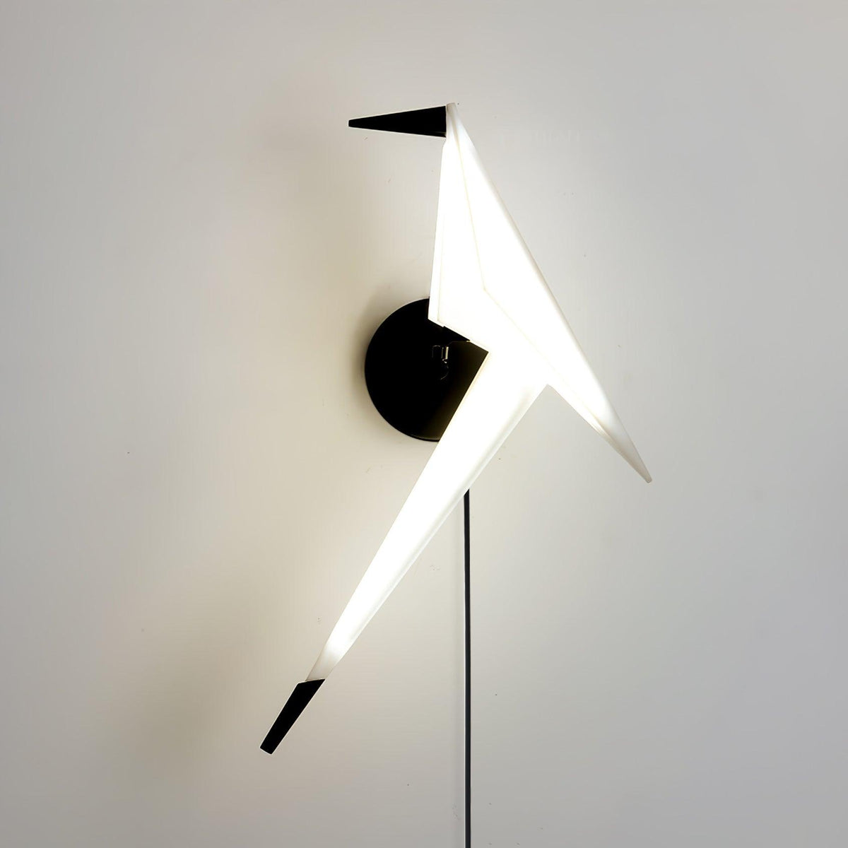 Visileth Nordic Art Crane Plug-In Wall Lamp