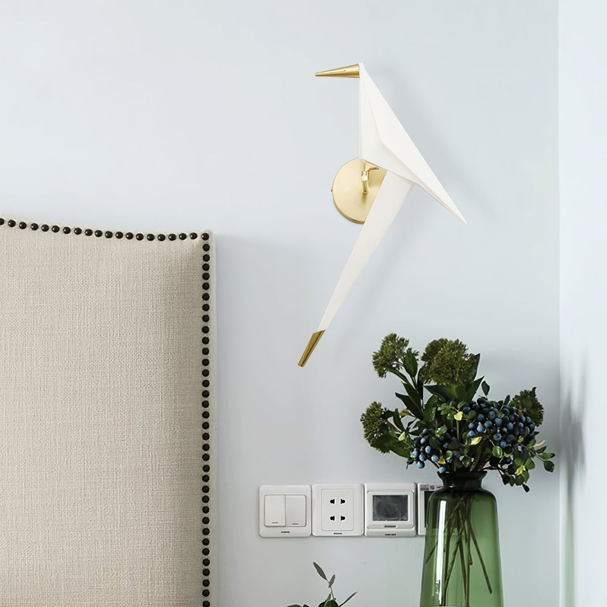 Eovela Nordic Art Paper Crane Wall Lamp