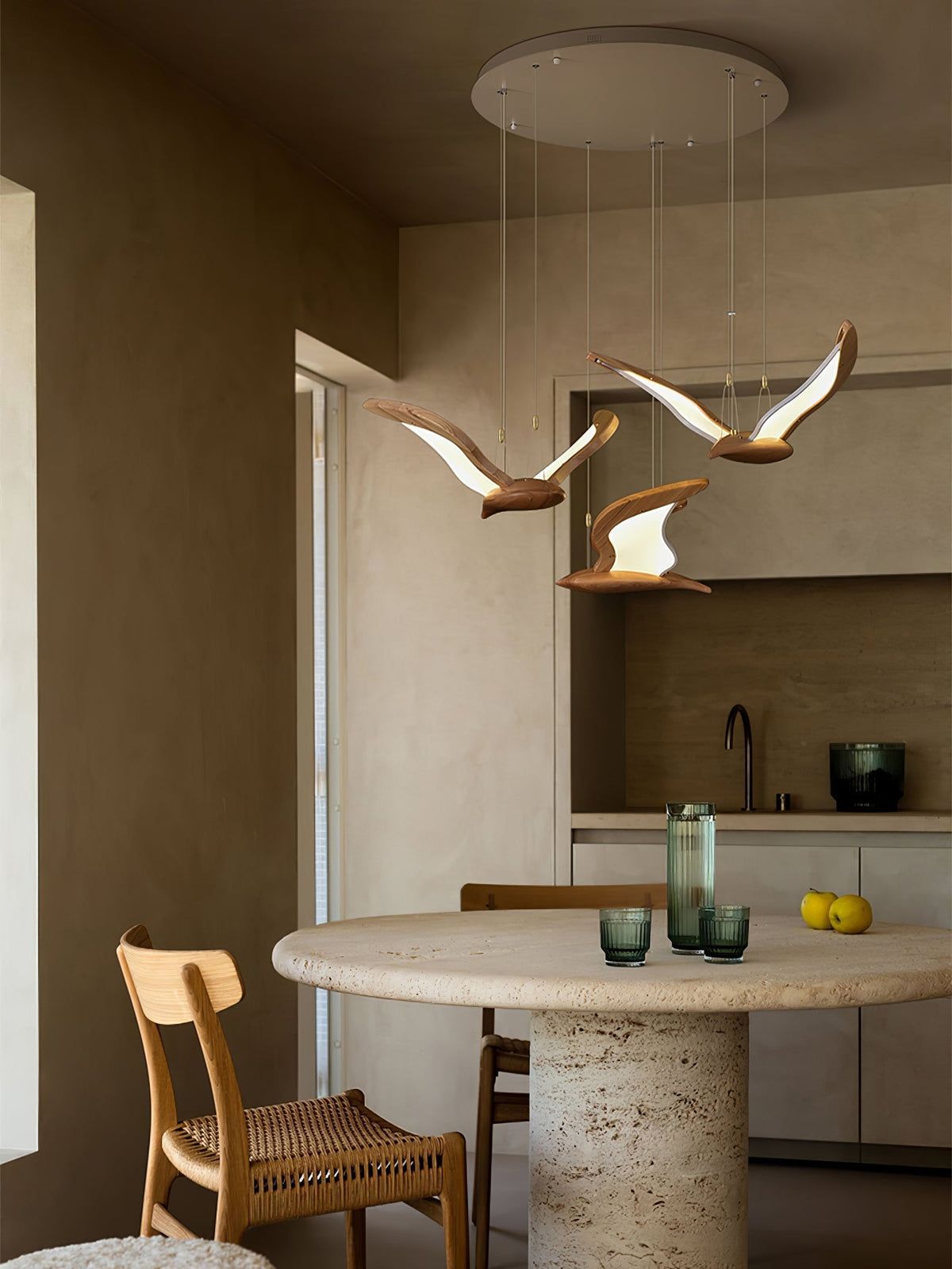Lyvynia Organic Wood Pendant Light