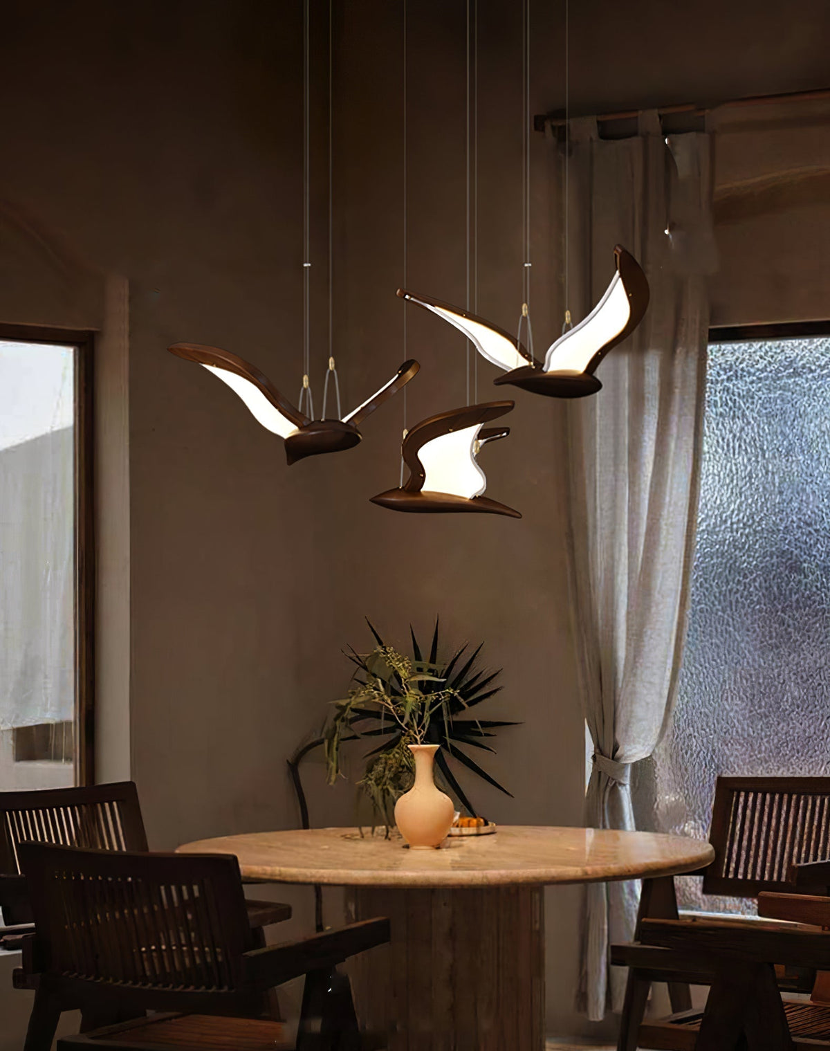 Lyvynia Organic Wood Pendant Light