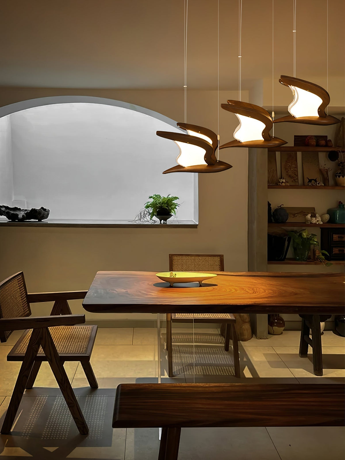 Lyvynia Organic Wood Pendant Light