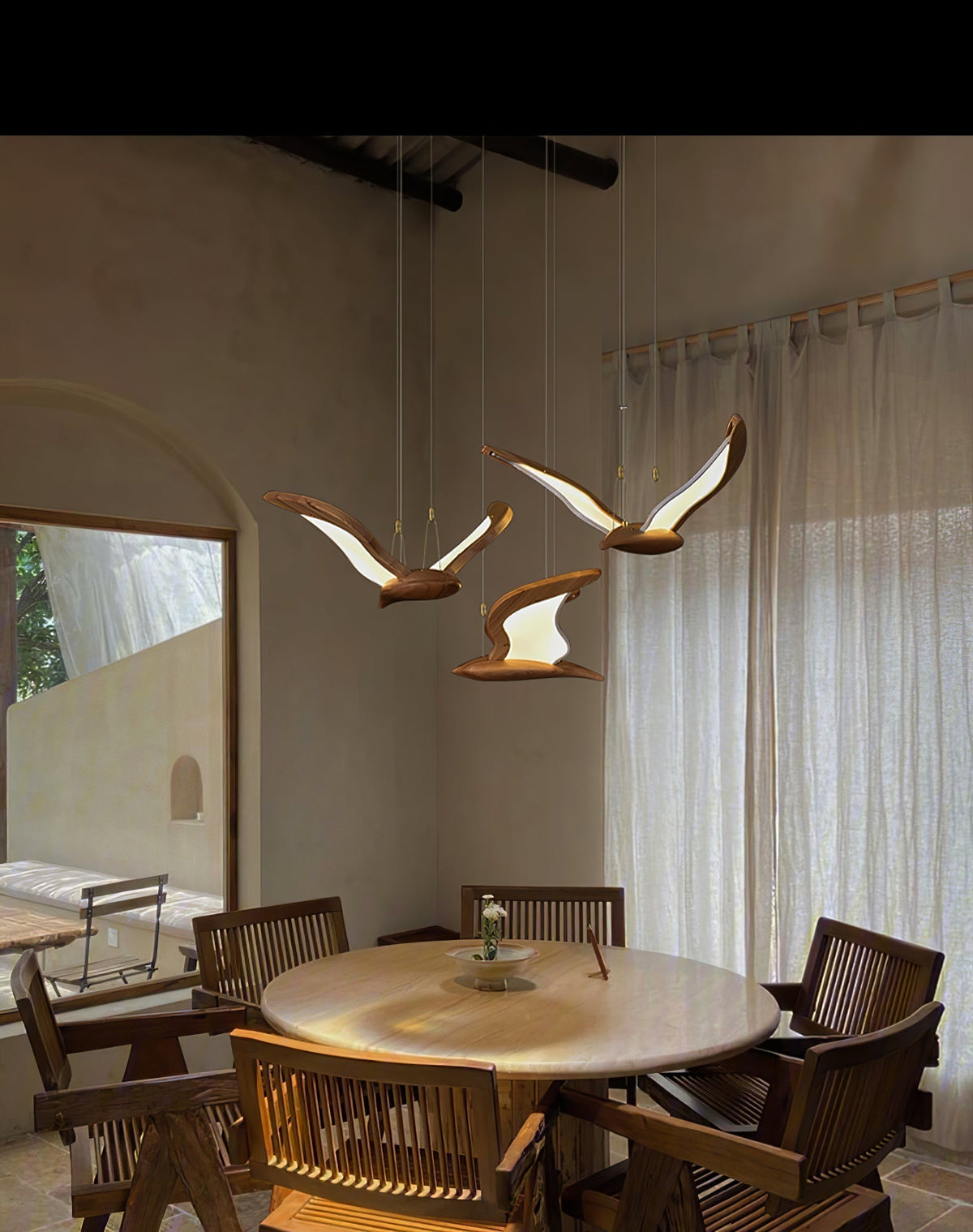 Lyvynia Organic Wood Pendant Light