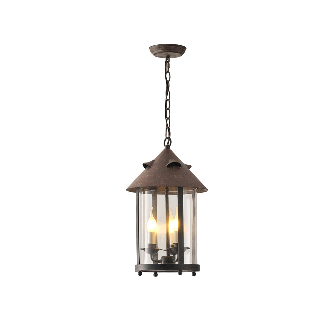 Tinduvyh Vintage Industrial Metal Glass Lantern Pendant Lamp