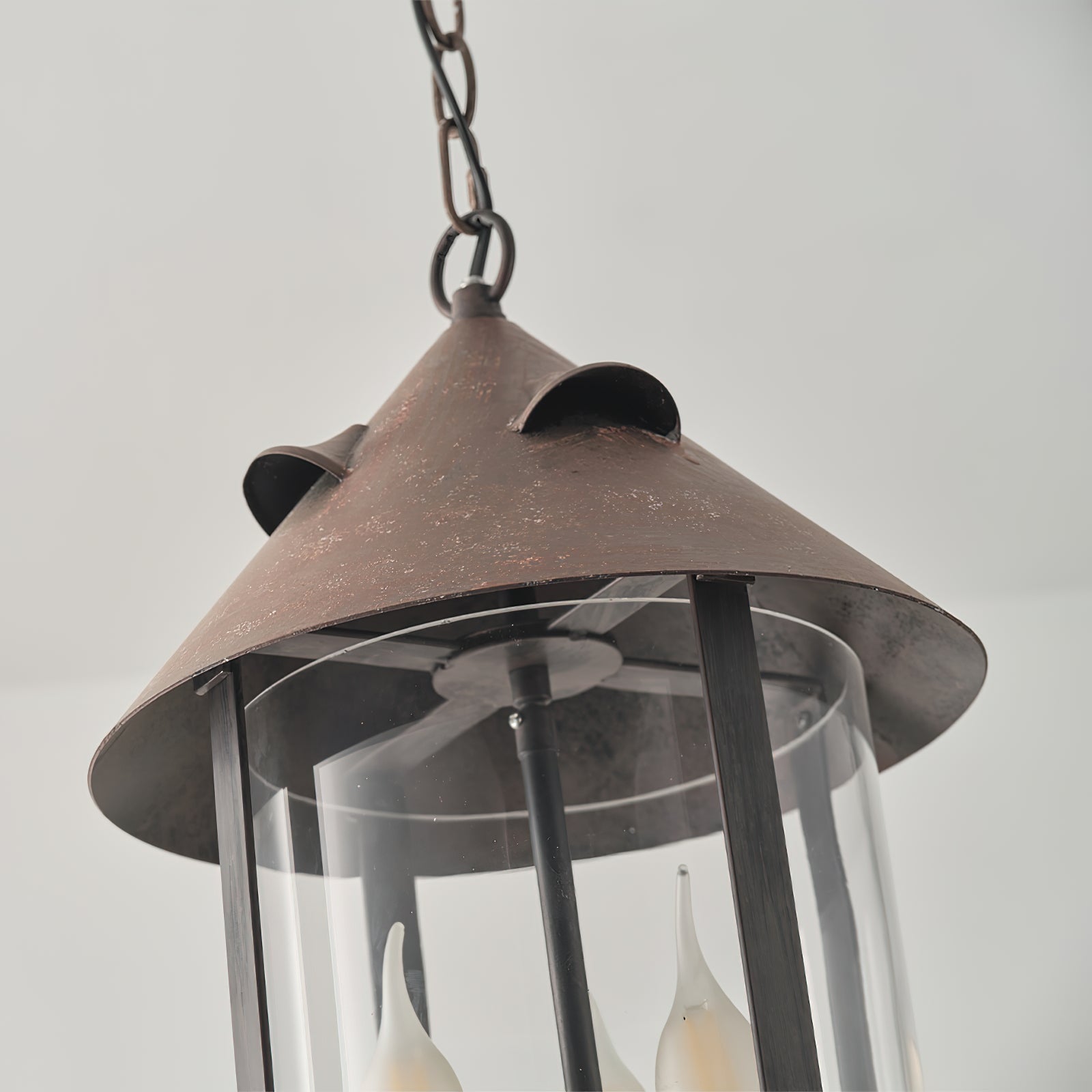 Tinduvyh Vintage Industrial Metal Glass Lantern Pendant Lamp