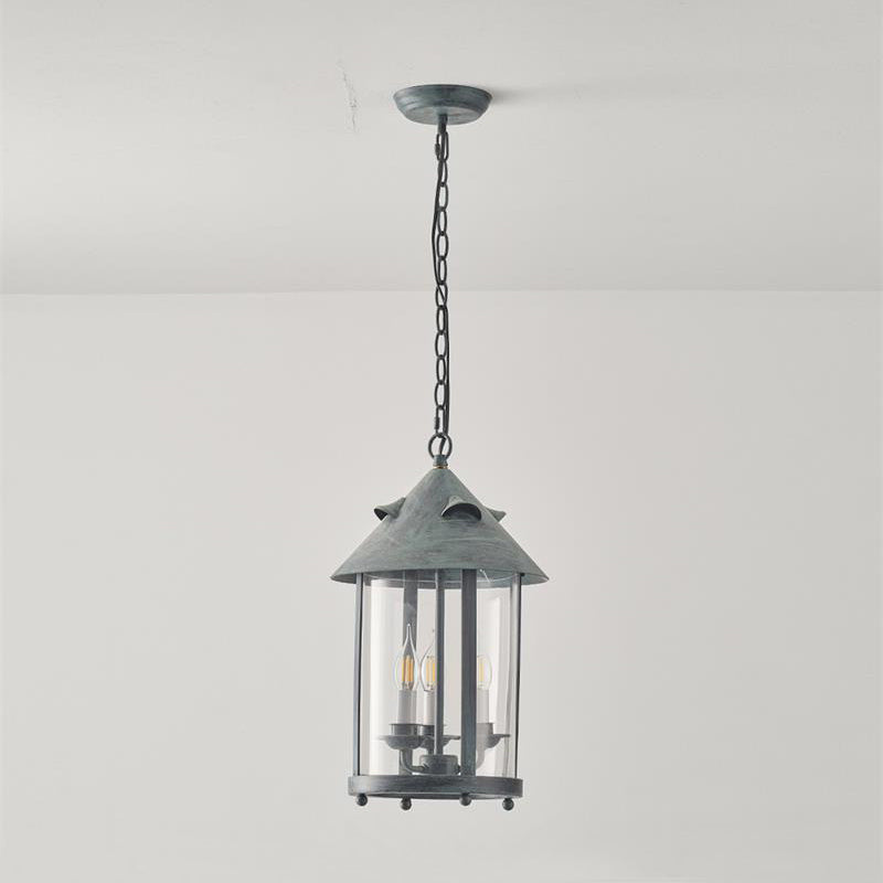 Tinduvyh Vintage Industrial Metal Glass Lantern Pendant Lamp