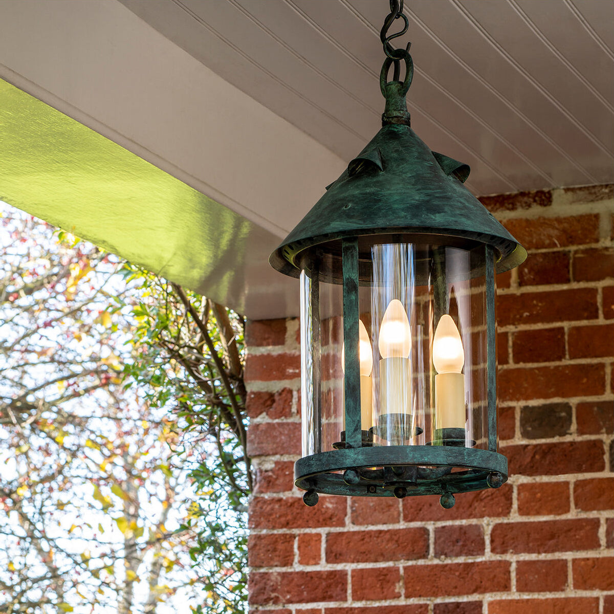 Tinduvyh Vintage Industrial Metal Glass Lantern Pendant Lamp