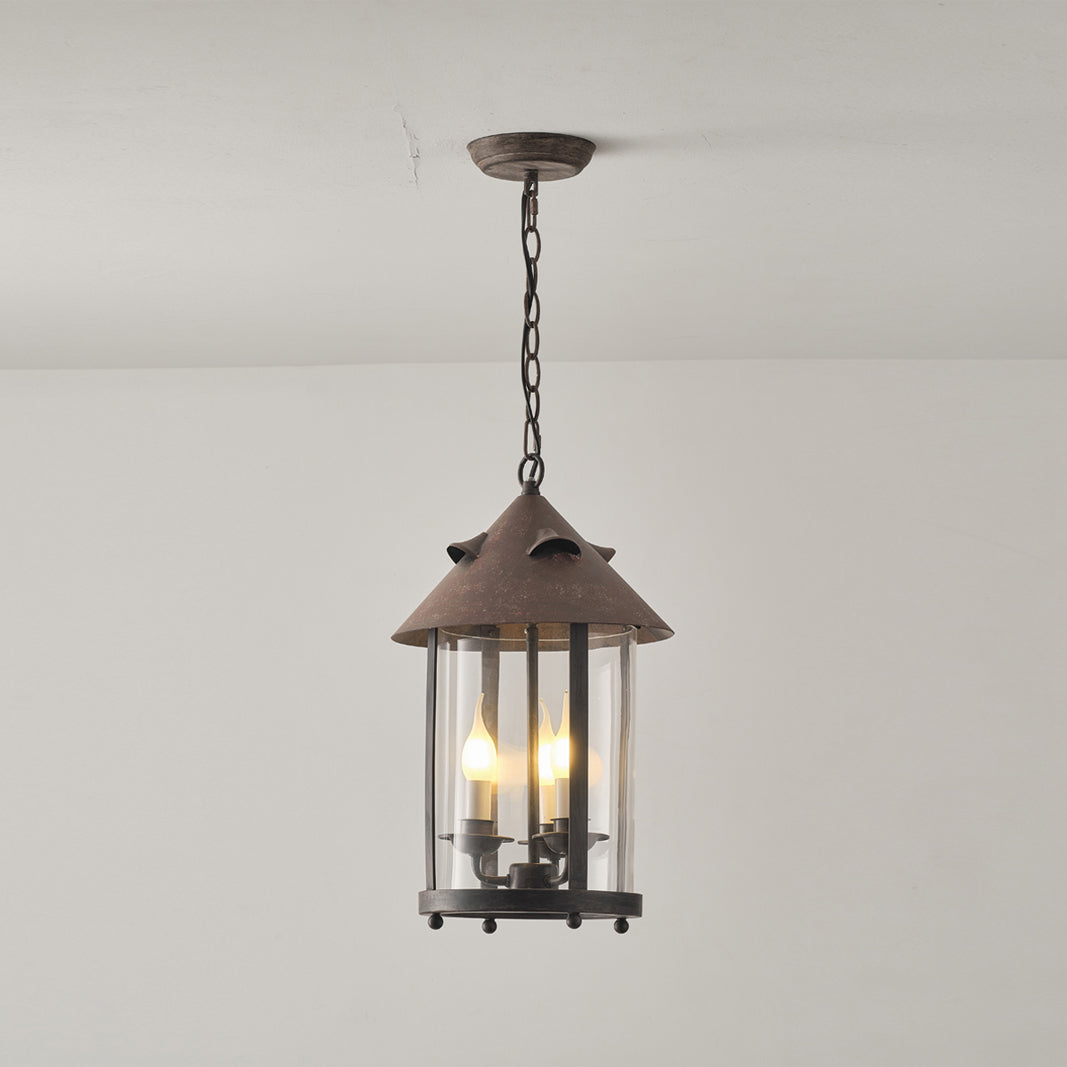 Tinduvyh Vintage Industrial Metal Glass Lantern Pendant Lamp