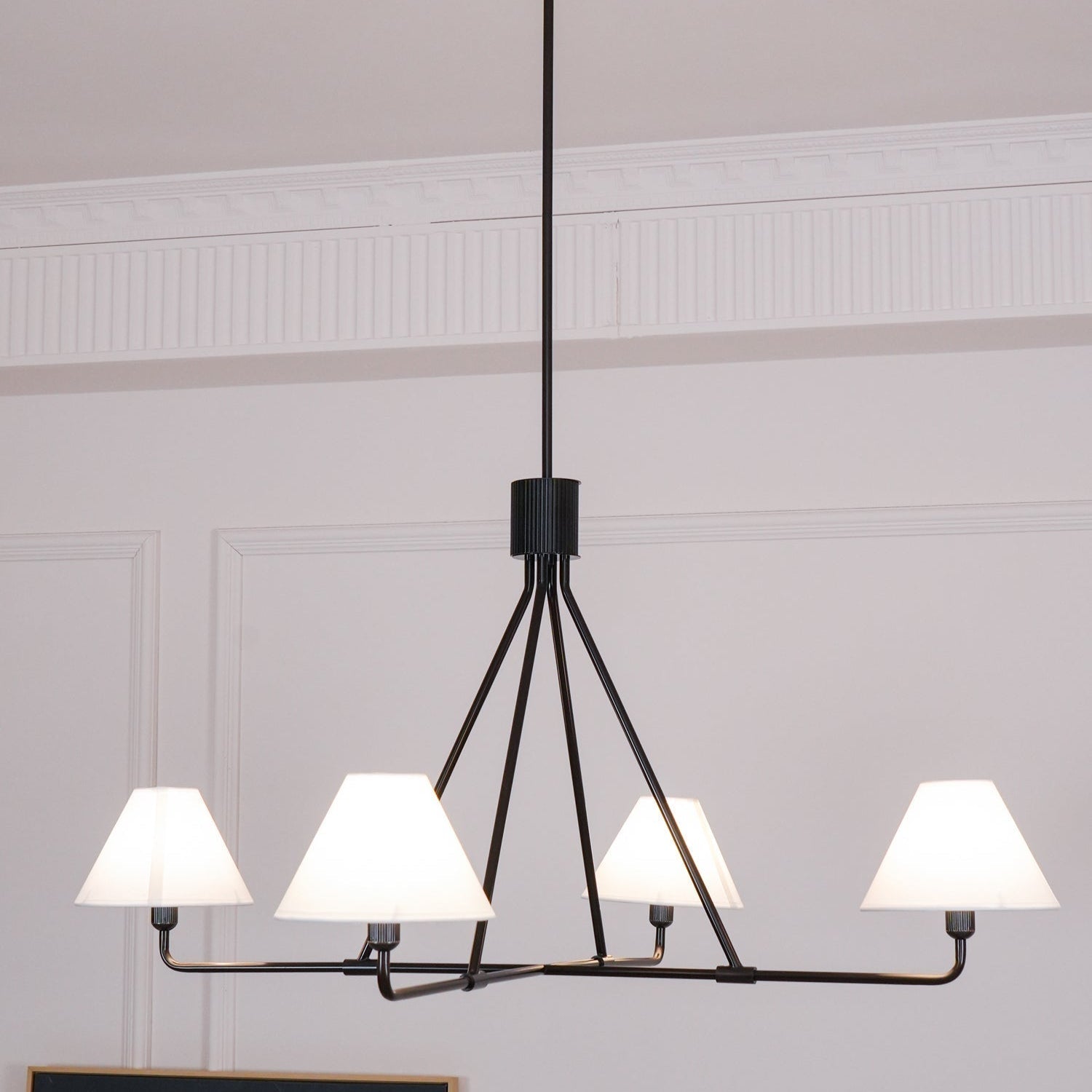 Ornuvyh Vintage Industrial Metal Fabric Chandelier