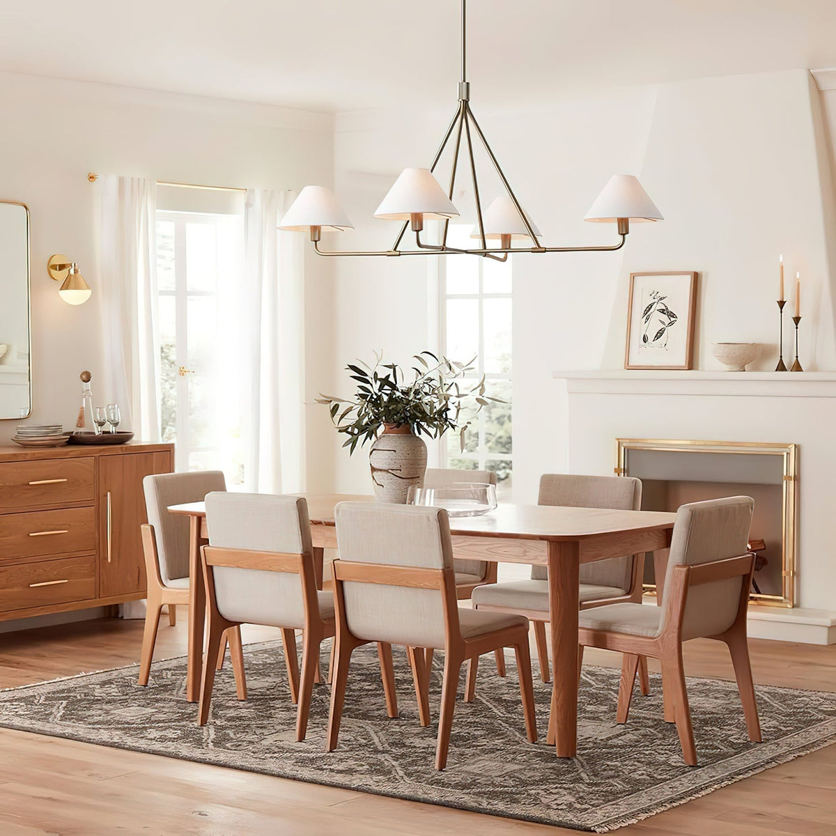 Vase Chandelier Cone Shade Minimalist