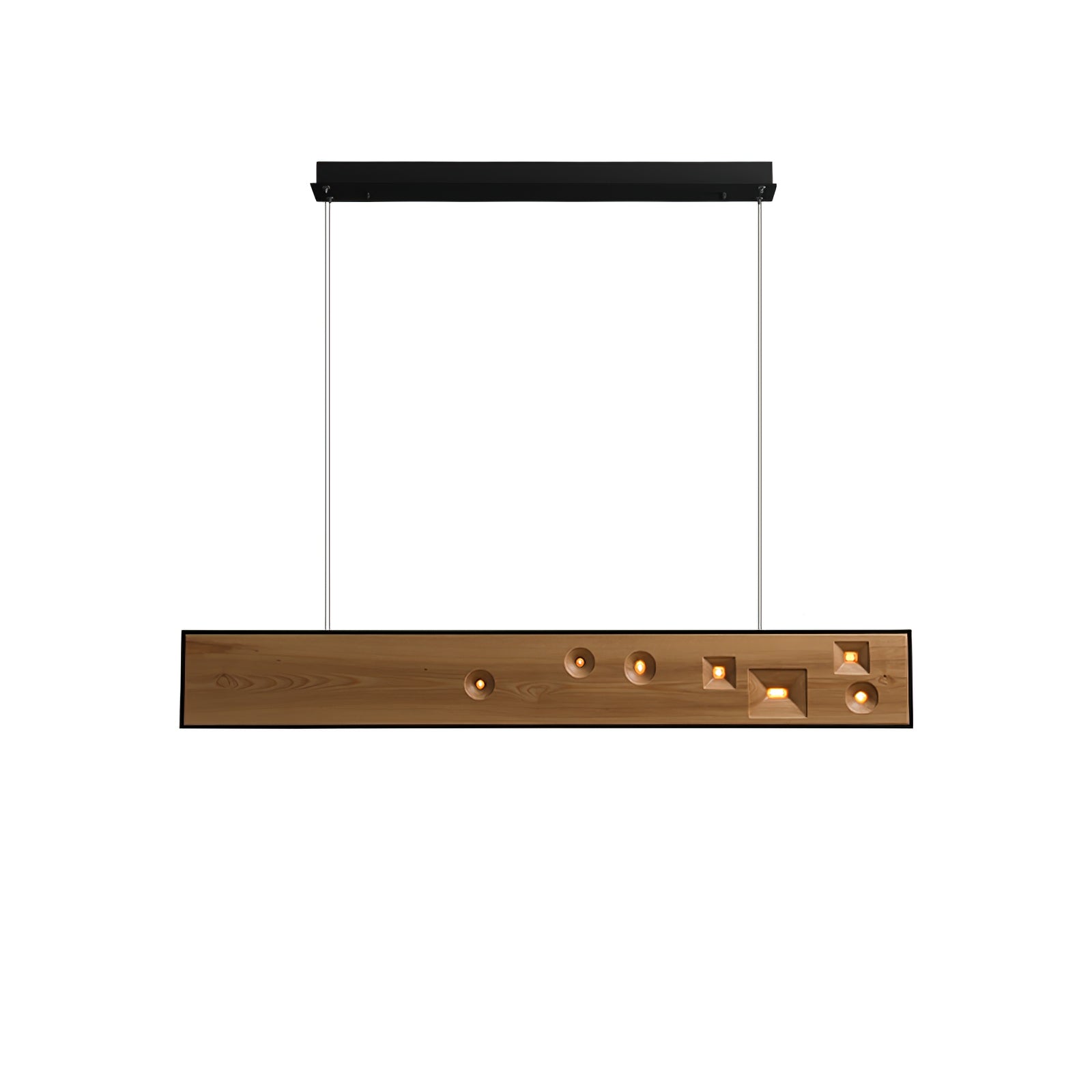 Elvorora Pendant Light Wood Gemstone Linear LED