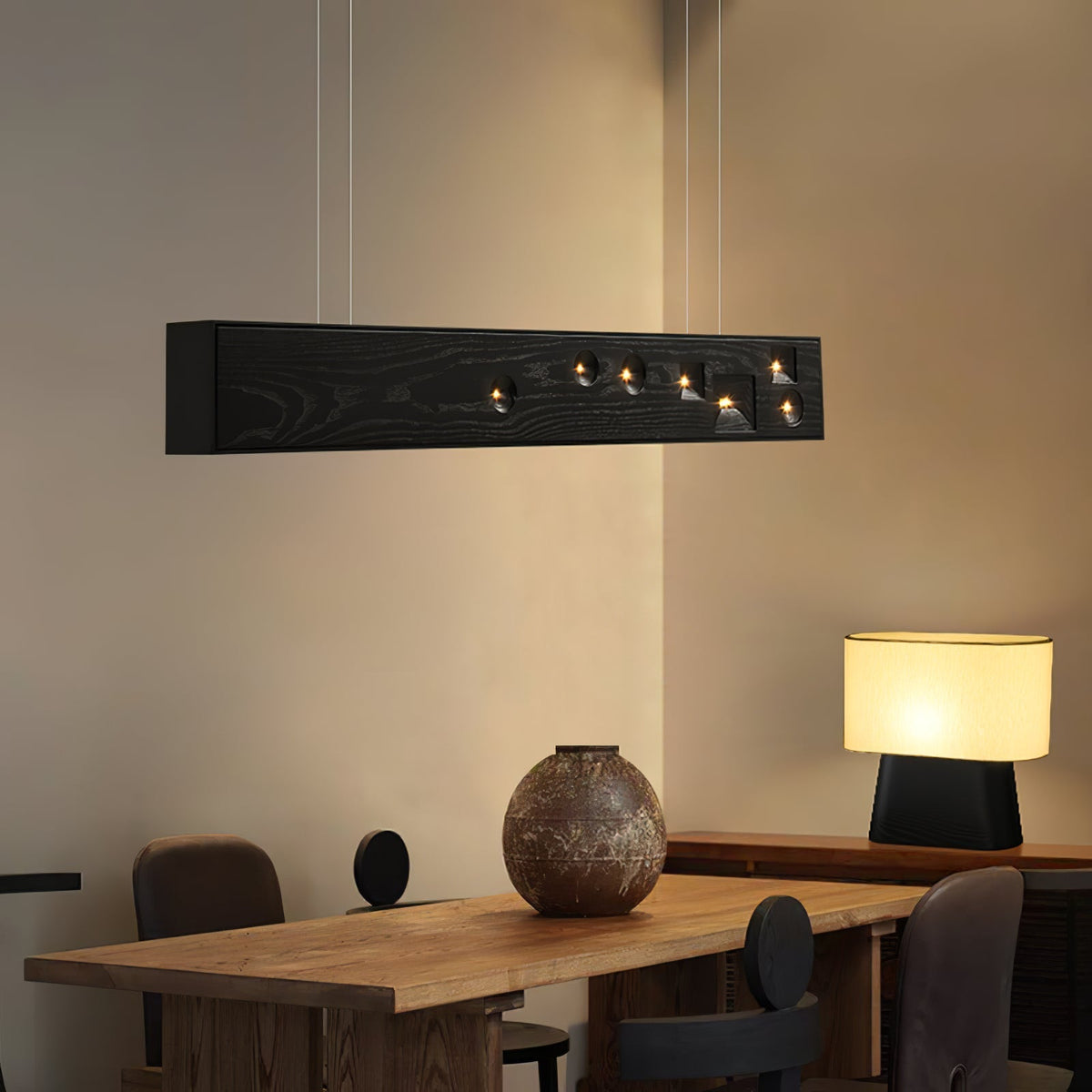 Elvorora Pendant Light Wood Gemstone Linear LED