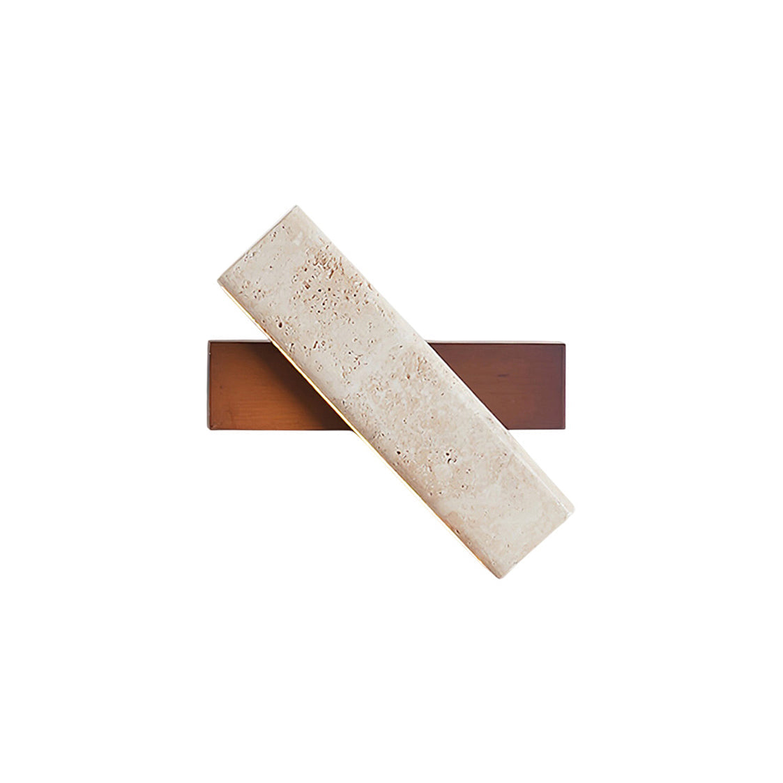 Ostruvyo Modern Minimalist Linear Walnut Travertine Wall Lamp