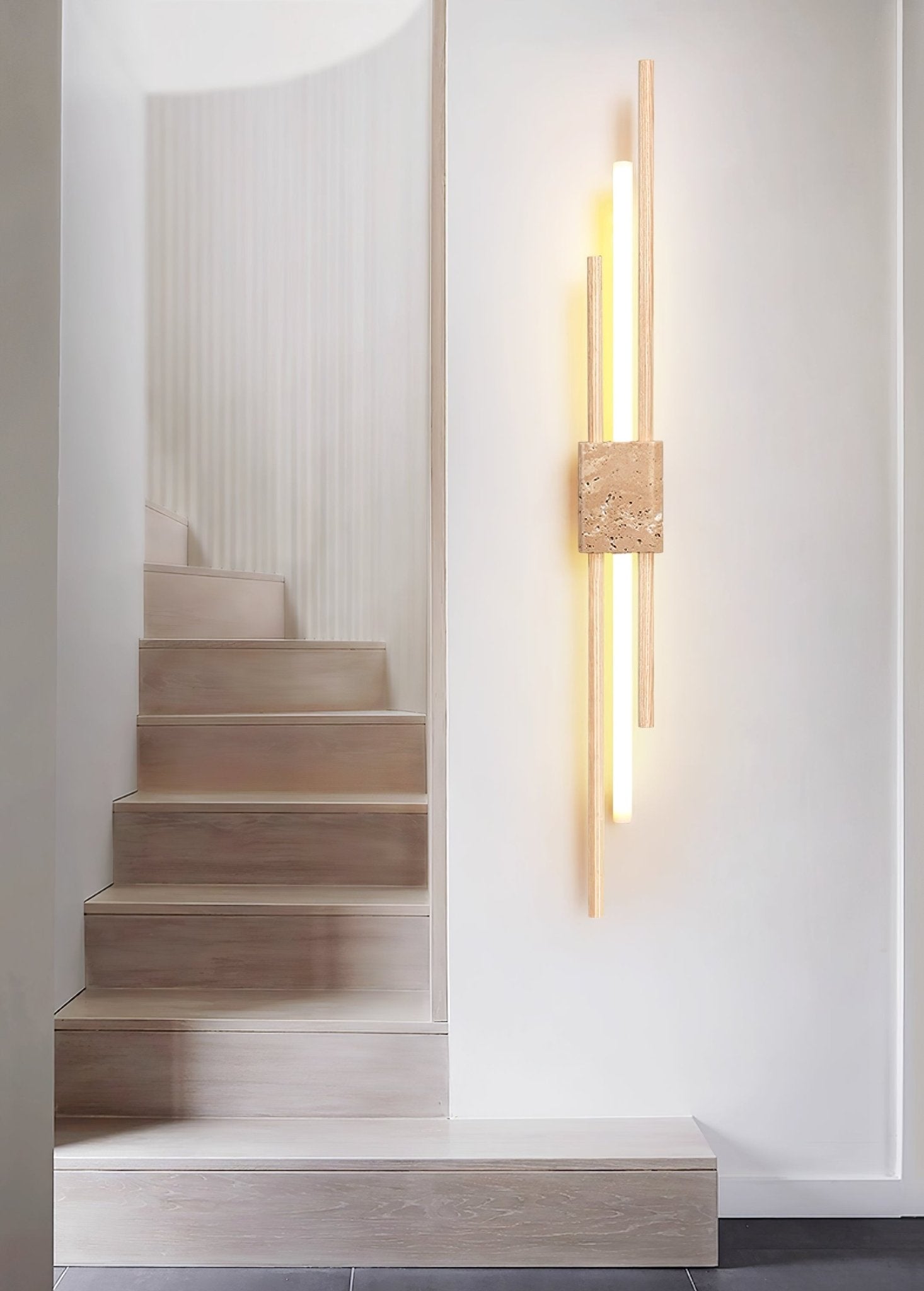 Eden Terra Travertine Wood Walnut Wall Light