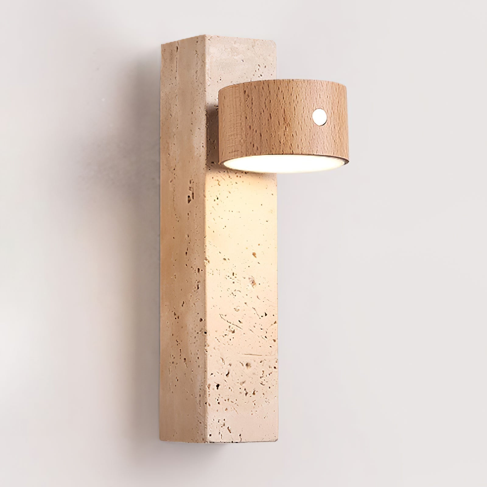 Dalvor Rectangular-Block Travertine Wall Light