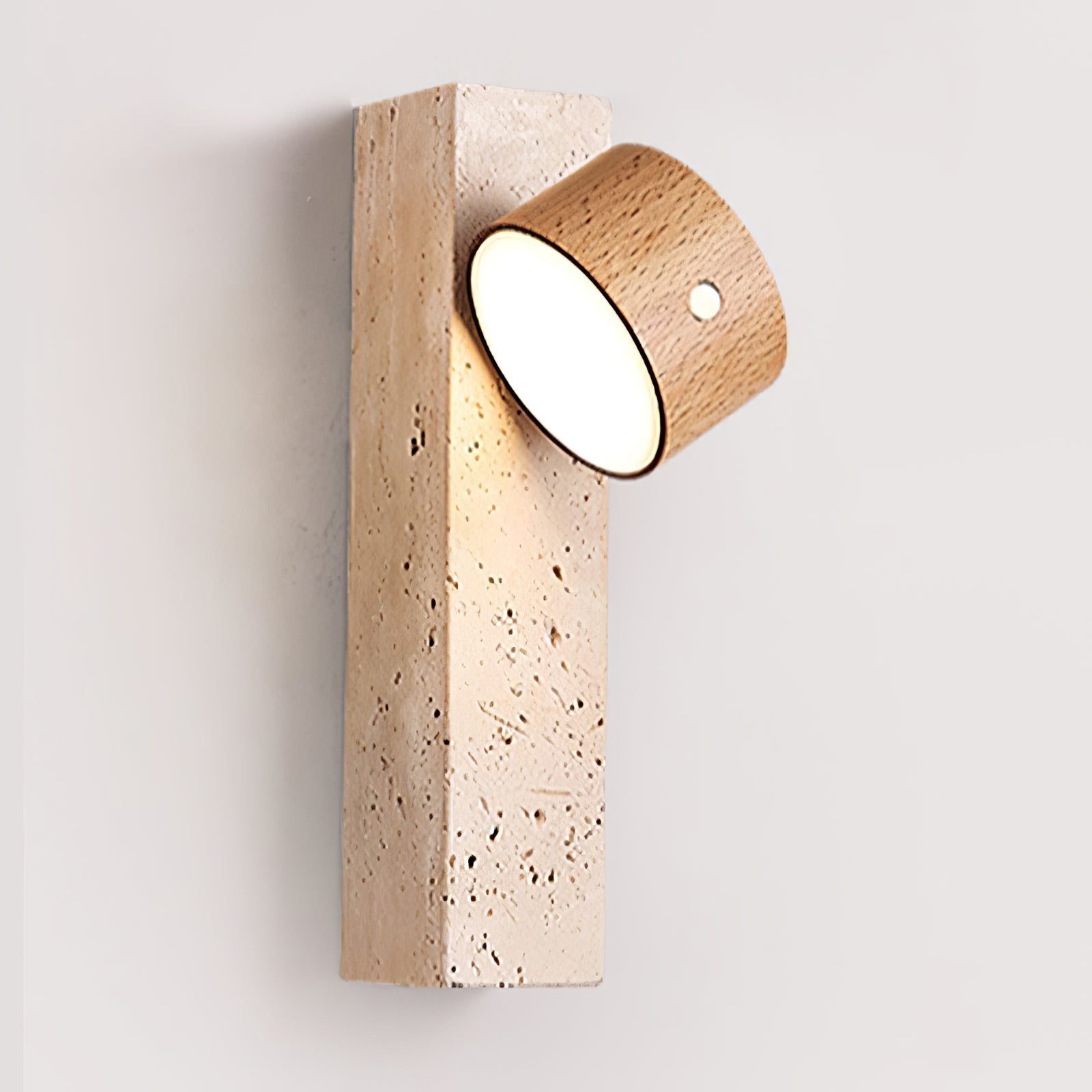Dalvor Rectangular-Block Travertine Wall Light