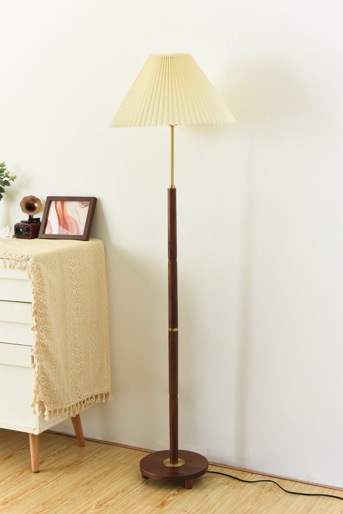 Haven Wood & Fabric Vintage Floor Lamp
