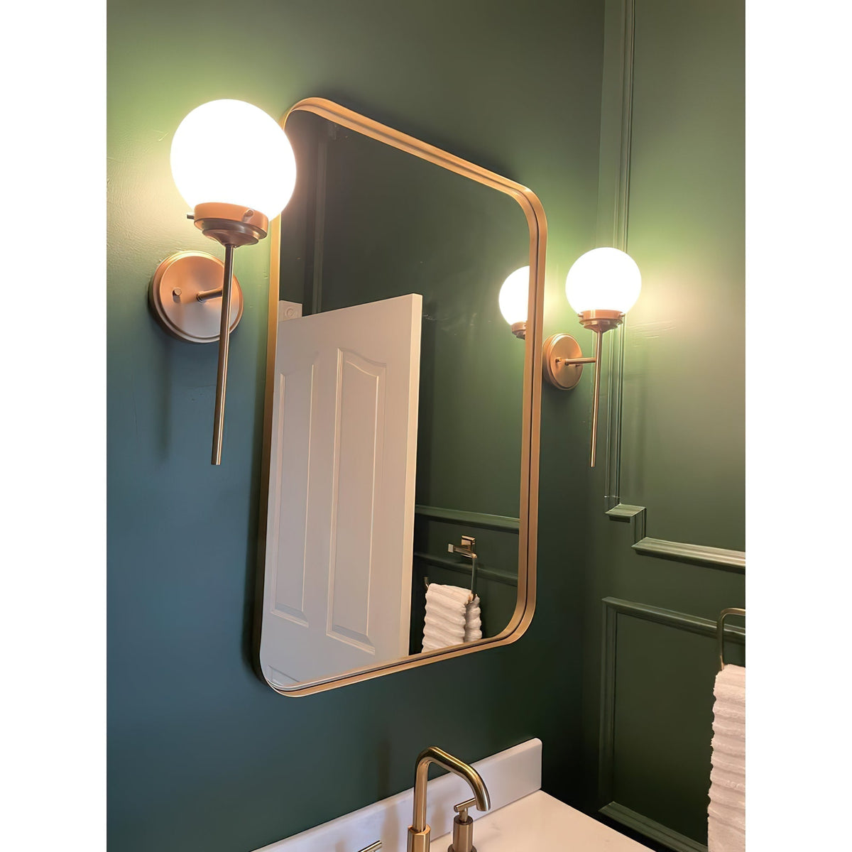 Waegnuvyh Modern Minimalist Brass Glass Wall Lamp