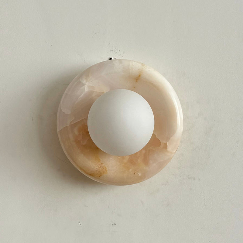 Aursilos Premium Nordic Art White Jade Glass Sconce Wall Lamp