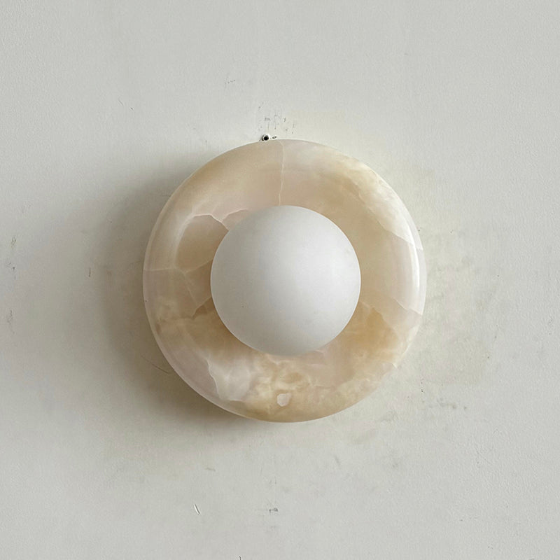 Aursilos Premium Nordic Art White Jade Glass Sconce Wall Lamp - Neutral Decor
