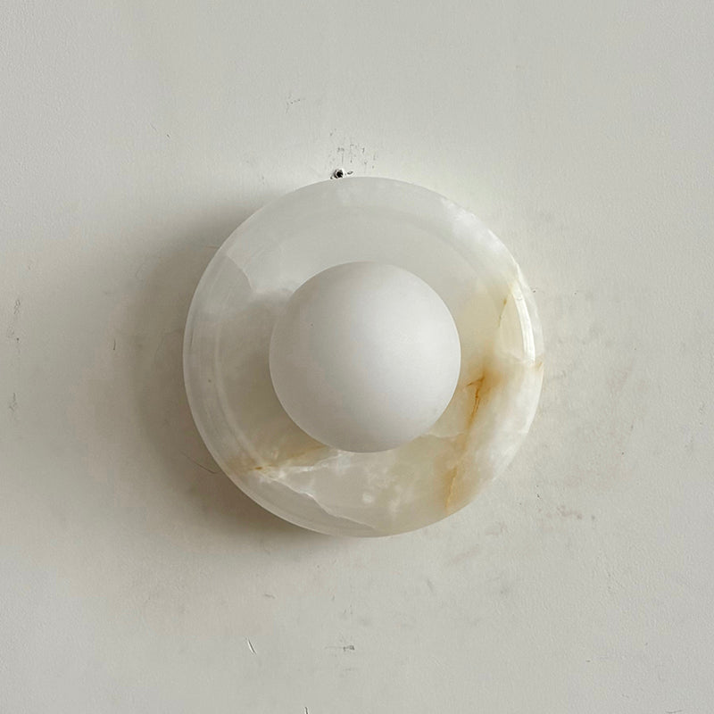 Aursilos Premium Nordic Art White Jade Glass Sconce Wall Lamp