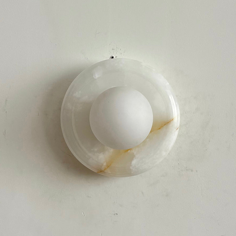 Aursilos Premium Nordic Art White Jade Glass Sconce Wall Lamp