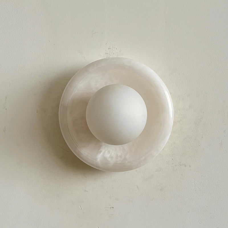 Aursilos Premium Nordic Art White Jade Glass Sconce Wall Lamp