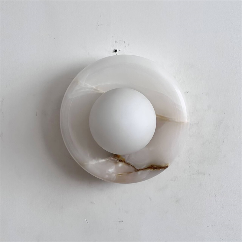 Aursilos Premium Nordic Art White Jade Glass Sconce Wall Lamp