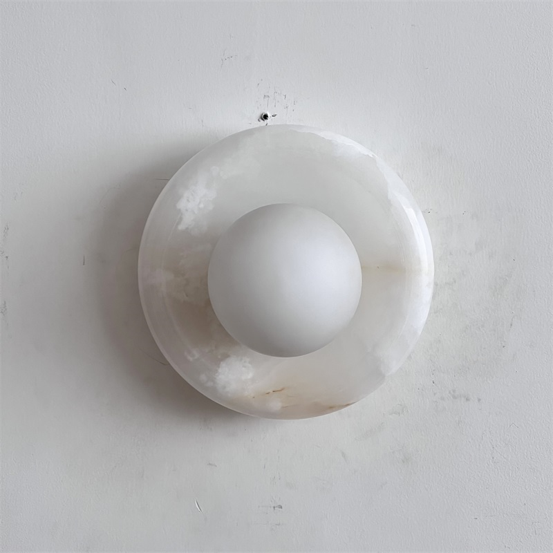 Aursilos Premium Nordic Art White Jade Glass Sconce Wall Lamp