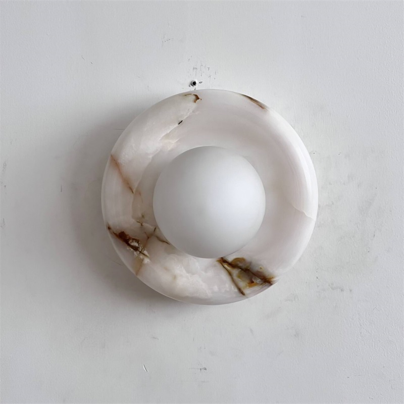 Aursilos Premium Nordic Art White Jade Glass Sconce Wall Lamp