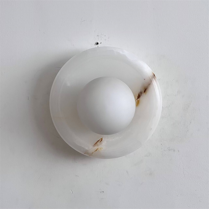 Aursilos Premium Nordic Art White Jade Glass Sconce Wall Lamp