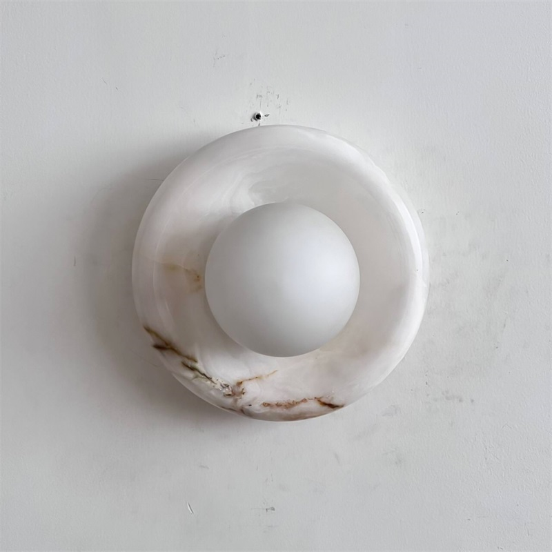 Aursilos Premium Nordic Art White Jade Glass Sconce Wall Lamp