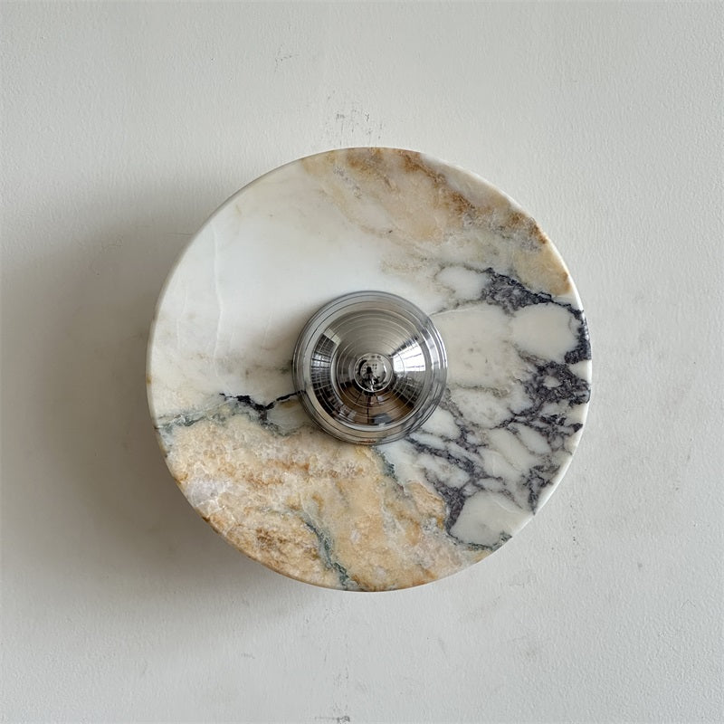 Alba Modern Minimalist Chrome Marble Wall Lamp