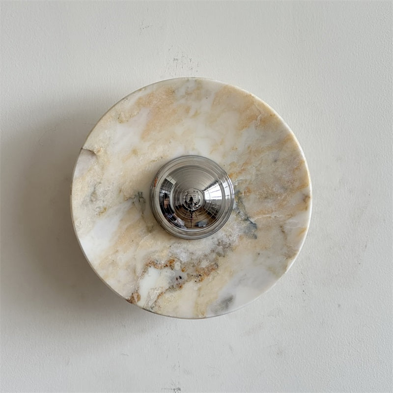 Alba Modern Minimalist Chrome Marble Wall Lamp